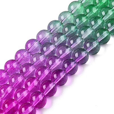 Baking Painted Transparent Glass Beads X-DGLA-M001-8mm-06-1