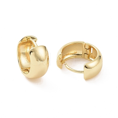 Brass Thick Hoop Earrings for Women EJEW-F303-04G-1