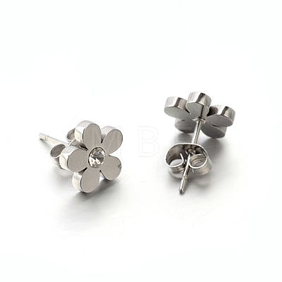 304 Stainless Steel Ear Studs EJEW-P045-09P-1