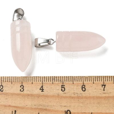 Natural Rose Quartz Pointed Pendants G-B127-18P-09-1