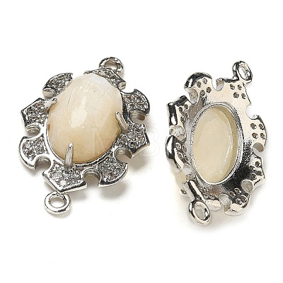 Natural Moonstone Faceted Oval Connector Charms G-G181-06P-09-1