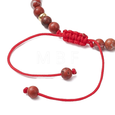 Natural Red Jasper Braided Bead Bracelets BJEW-JB11241-04-1