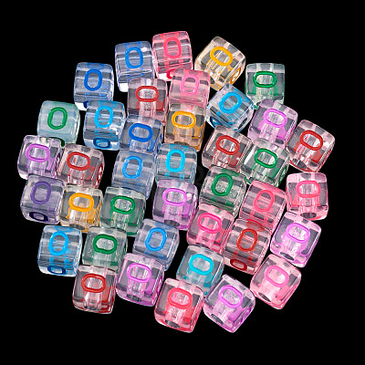 50Pcs Acrylic European Beads MACR-TADJ0001-13O-1