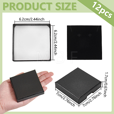 Lichee Textured Cardboard Jewelry Boxes CON-WH0089-100-1
