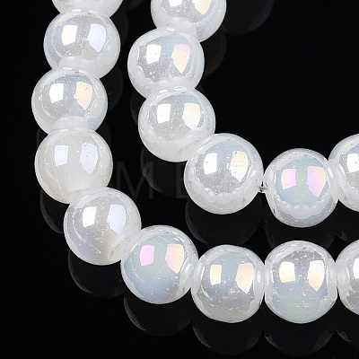 Electroplate Imitation Jade Glass Beads Strands LS-GLAA-T032-J6mm-AB01-1