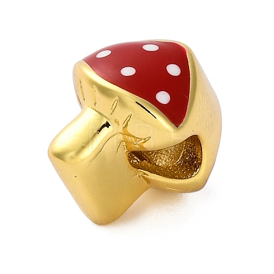 Brass Enamel European Beads KK-Z081-02-1
