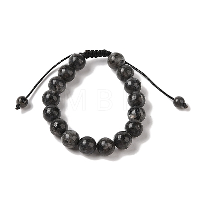 10mm Round Natural Larvikite Braided Bead Bracelets BJEW-C067-01C-07-1