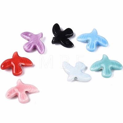 105Pcs 7 Colors Handmade Porcelain Beads PORC-N013-09-1
