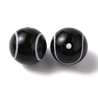 Sport Theme Opaque Resin Beads RESI-TAC0016-04A-1