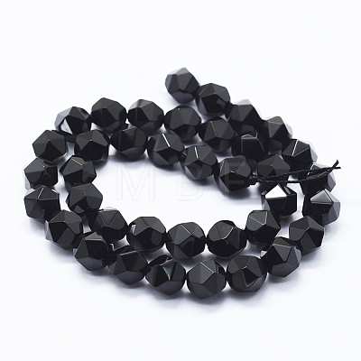 Natural Black Onyx Beads Strands G-K260-04C-1