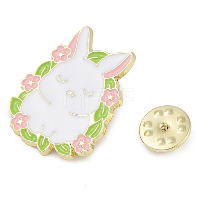 Bunny Zinc Alloy Enamel Brooch JEWB-C034-07A-G-1