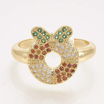 Brass Cubic Zirconia Pendants & Stud Earrings & Adjustable Rings Jewelry Sets SJEW-S043-15-1