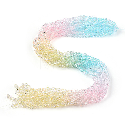 10 Strands Transparent Gradient Color Glass Beads Strands GLAA-CJ0002-14-1
