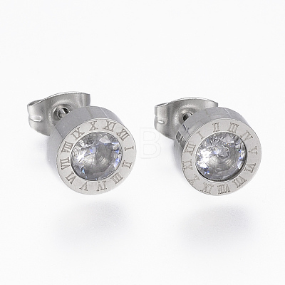 304 Stainless Steel Stud Earrings EJEW-H349-06P-1