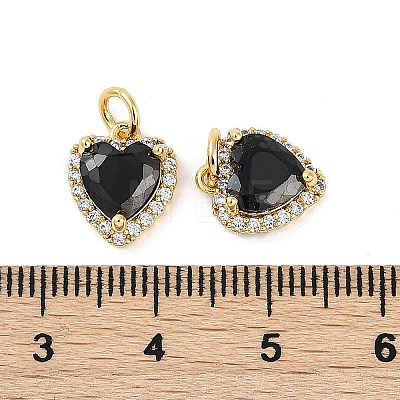 Brass Micro Pave Cubic Zirconia Charms KK-U043-14G-1