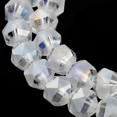 Electroplate Transparent Glass Beads Strands EGLA-I018-AB08-1