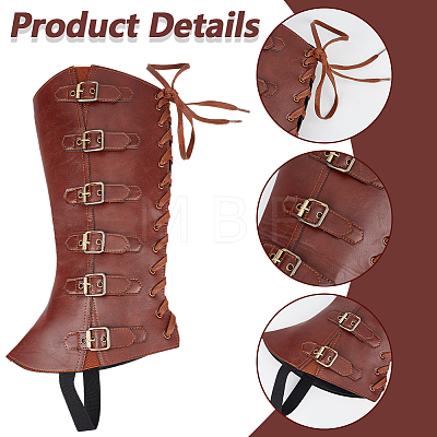 Imitation Leather & Iron Boot Cover AJEW-WH20005-20A-1