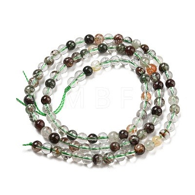 Natural Green Lodolite Quartz/Garden Quartz Beads Strands G-G933-03B-01-1