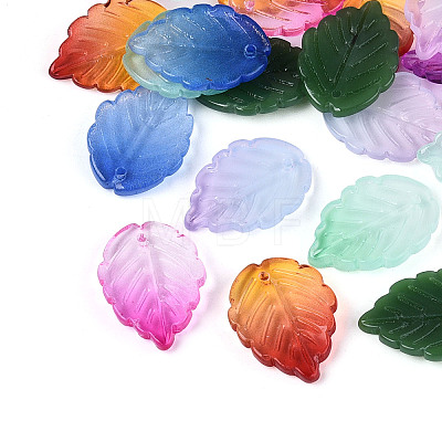 Two Tone Transparent Glass Pendants GLAA-N060-02-1