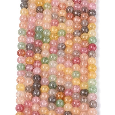 Ombre Effect Dyed Crackle Glass Beads Strands GLAA-Q106-01A-B17-1