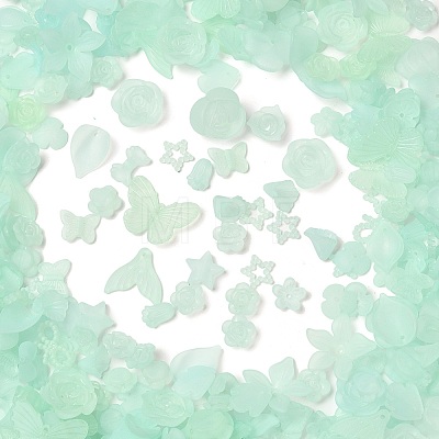 Frosted Transparent Acrylic Beads OACR-U006-03C-1