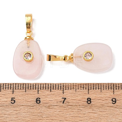 Natural Rose Quartz Pendants G-P628-02G-07-1
