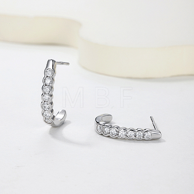925 Sterling Silver Pave Moissanite Stud Earrings for Women ZZ2573-1