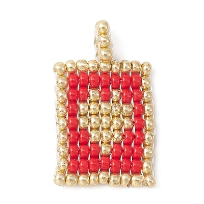 Handmade Loom Pattern Seed Beads PALLOY-MZ00159-1