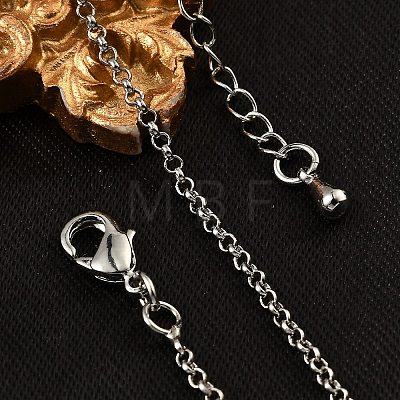 Brass Rolo Chain Bracelets for Women BJEW-G735-05P-1