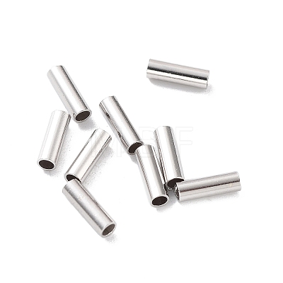 Anti-Tarnish Rhodium Plated 925 Sterling Silver Spacer Tube Beads STER-Z006-02B-P-1