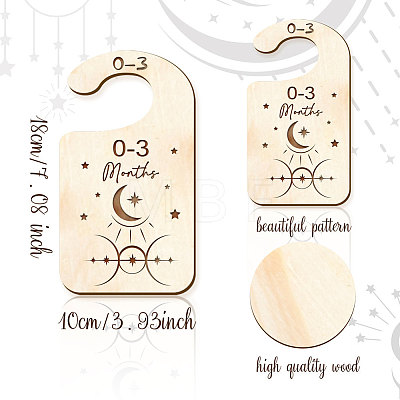 Wood Baby Closet Size Dividers AJEW-WH0352-014-1