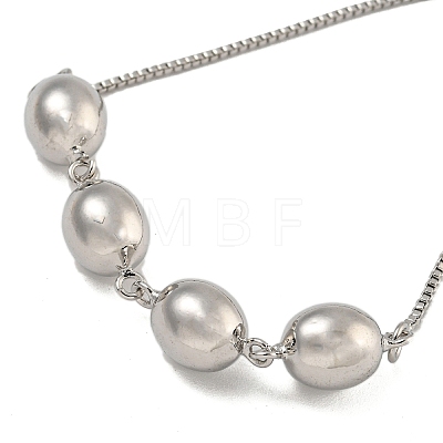 Rack Plating Egg Brass Link Bracelets for Women BJEW-B106-18P-1