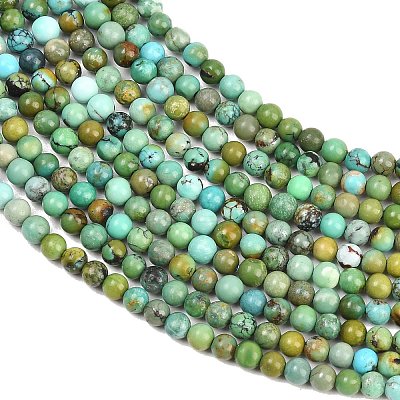 Natural HuBei Turquoise Beads Strands G-D100-A01-3mm-1