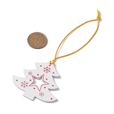 Christmas Wood Christmas Tree Pendant Decorations HJEW-JM02166-03-1