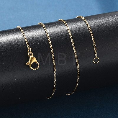 Ion Plating(IP) 304 Stainless Steel Cable Chain Necklaces LS-NJEW-P248-01G-1