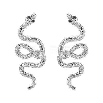 Snake Alloy Rhinestone Stud Earrings FS-WG9AB0E-02-1