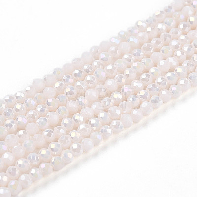 Electroplate Glass Beads Strands EGLA-A034-P1mm-B33-1