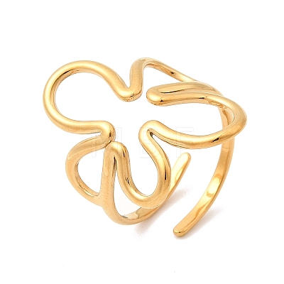 304 Stainless Steel Cuff Open Rings for Women RJEW-L342-04G-1