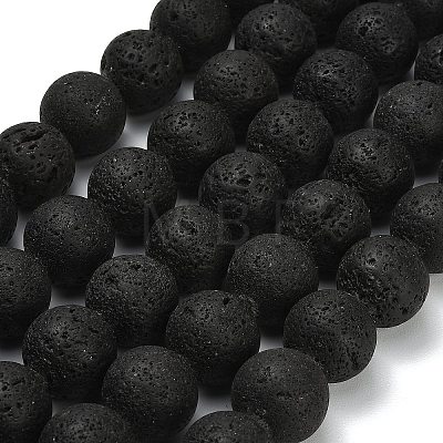 Natural Lava Rock Round Beads Strands G-M169-20mm-03-1
