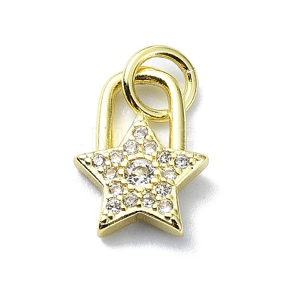 Brass Micro Pave Claer Cubic Zirconia Charms KK-H475-50G-10-1