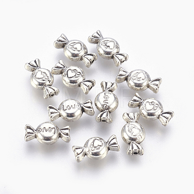 Tibetan Style Alloy Beads TIBEB-R035-AS-LF-1