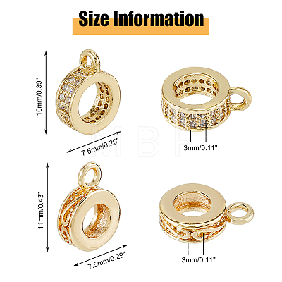 SUPERFINDINGS 16Pcs 4 Style Brass Micro Pave Cubic Zirconia Tube Bails KK-FH0007-20-1