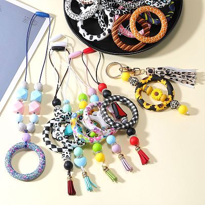 5Pcs Ring Food Grade Eco-Friendly Silicone Beads JX893D-1