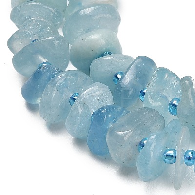 Natural Aquamarine Beads Strands G-Z124-A03-01-1