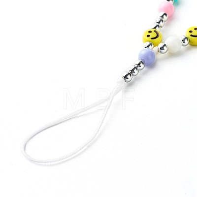 Opaque Acrylic Beads Mobile Straps HJEW-JM00555-1
