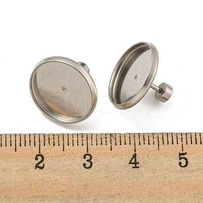 201 Stainless Steel Stud Earrings Findings STAS-O004-07E-P-1