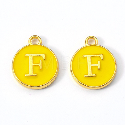Golden Plated Alloy Enamel Charms X-ENAM-S118-09F-1