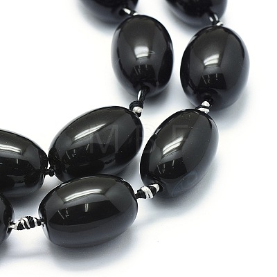 Natural Black Onyx Beads Strands TDZI-O003-30A-1