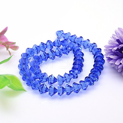 Faceted Cone Imitation Austrian Crystal Bead Strands G-M187-6mm-13A-1