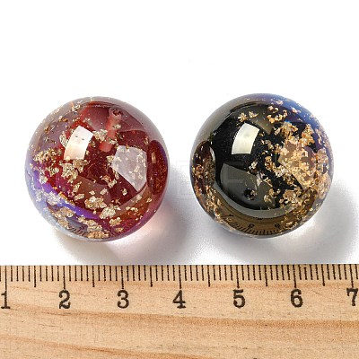 Gradient Color Transparent Resin Beads with Gold Foil FIND-Z030-12-1